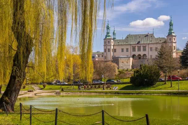 Willow by the water and the National Museum in Kielce