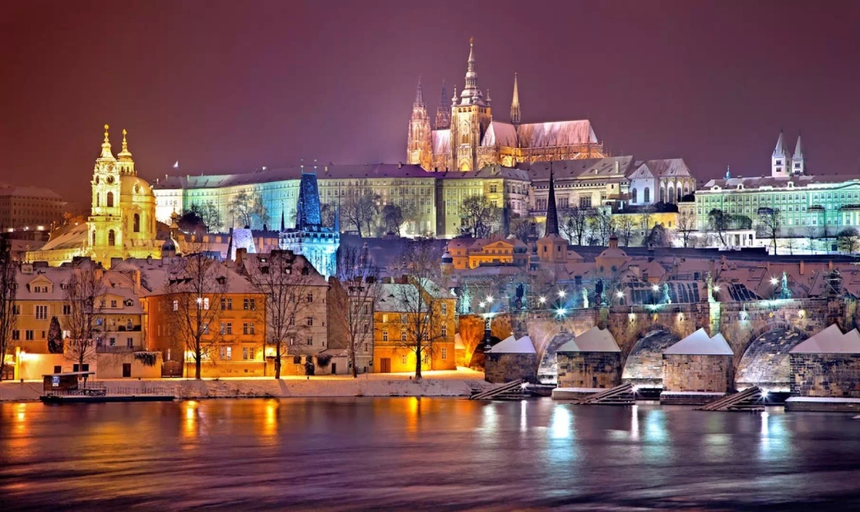 Hradczany nocą, Praga