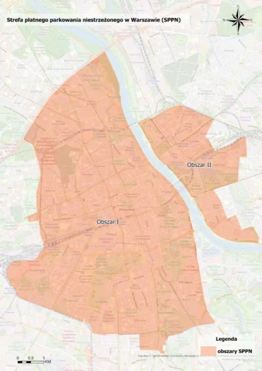Strefa płatnego parkowania Warszawa - mapa / fot. zdm.waw.pl